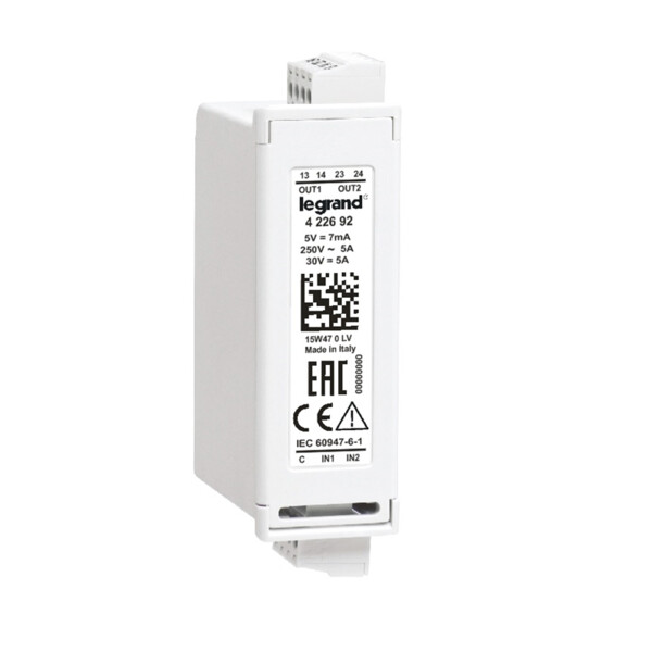 Module 2 entrees numeriques isolees et 2sorties a relais 5a 250vac - Legrand - 422692