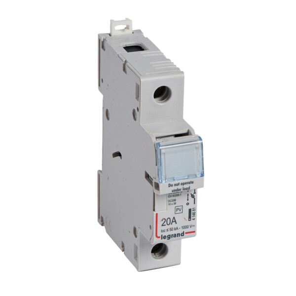 Coupe-circuit pour cartouche 10x38 - 1000v= - 20a - 1 mod - appli photovoltaïque - Legrand - 414681