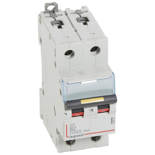 Disjoncteur dx³ 10000-vis/vis-2p-230/400v~-2a-16ka-courbe b-protect départ - Legrand - 408953