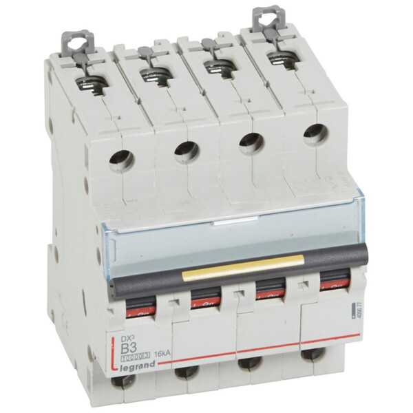 Disjoncteur dx³ 10000-vis/vis-4p-400v~-3a-16ka-courbe b-protect départ - Legrand - 409077