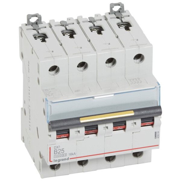 Disjoncteur dx³ 10000-vis/vis-4p-400v~-25a-16ka-courbe b-protect départ - Legrand - 409084