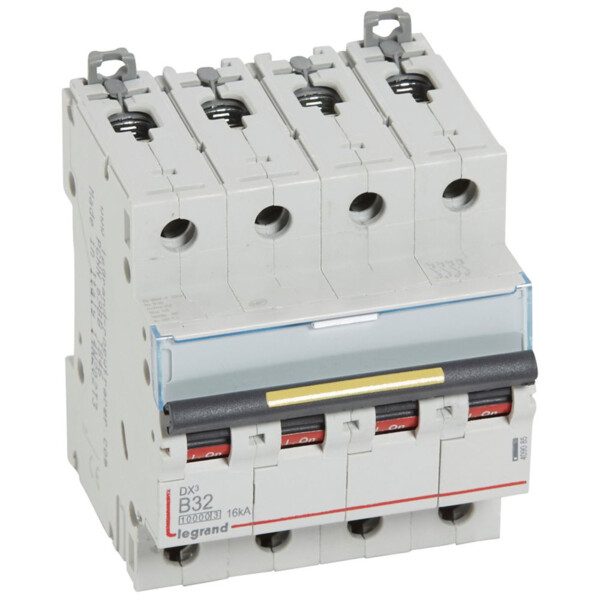 Disjoncteur dx³ 10000-vis/vis-4p-400v~-32a-16ka-courbe b-protect départ - Legrand - 409085