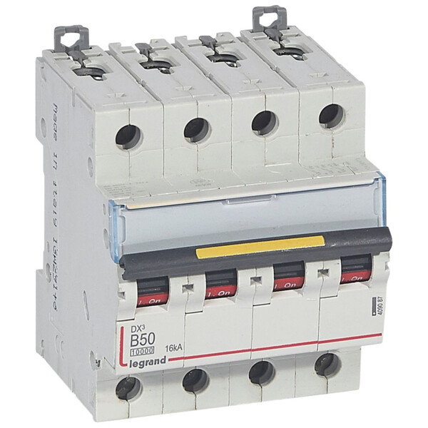 Disjoncteur dx³ 10000-vis/vis-4p-400v~-50a-16ka-courbe b-protect départ - Legrand - 409087