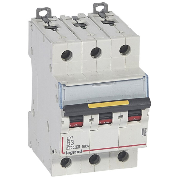 Disjoncteur dx³ 10000-vis/vis-3p-400v~-3a-16ka-courbe b-protect départ - Legrand - 409003