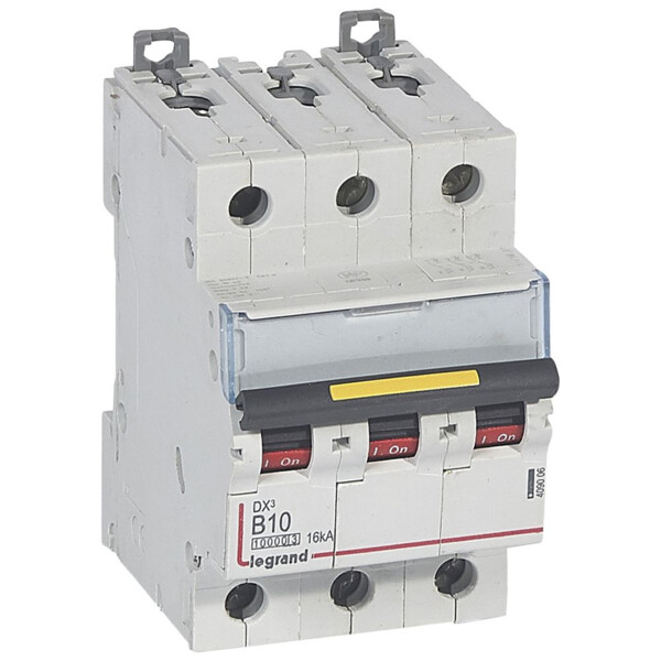 Disjoncteur dx³ 10000-vis/vis-3p-400v~-10a-16ka-courbe b-protect départ - Legrand - 409006