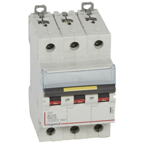Disjoncteur dx³ 10000-vis/vis-3p-400v~-25a-16ka-courbe b-protect départ - Legrand - 409010