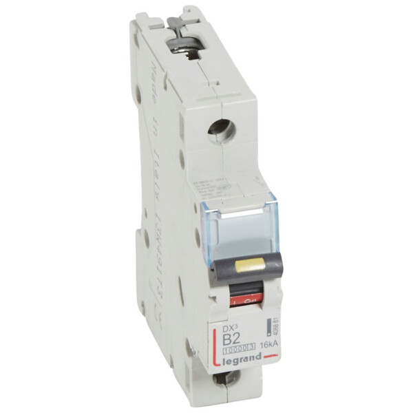 Disjoncteur dx³ 10000-vis/vis-1p-230/400v~-2a-16ka-courbe b-protect départ - Legrand - 408881