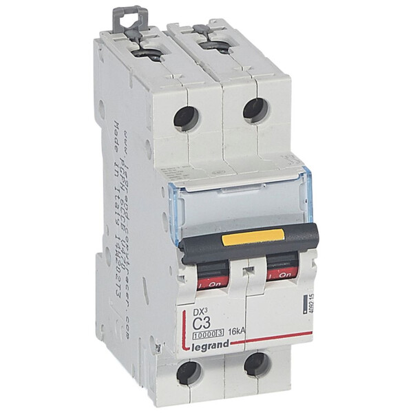 Disjoncteur dx³ 10000-vis/vis-2p-230/400v~-3a-16ka-courbe c-protect départ - Legrand - 409215