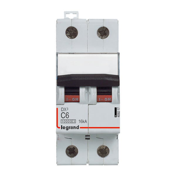 Disjoncteur dx³ 10000-vis/vis-2p-230/400v~-6a-16ka-courbe c-protect départ - Legrand - 409217