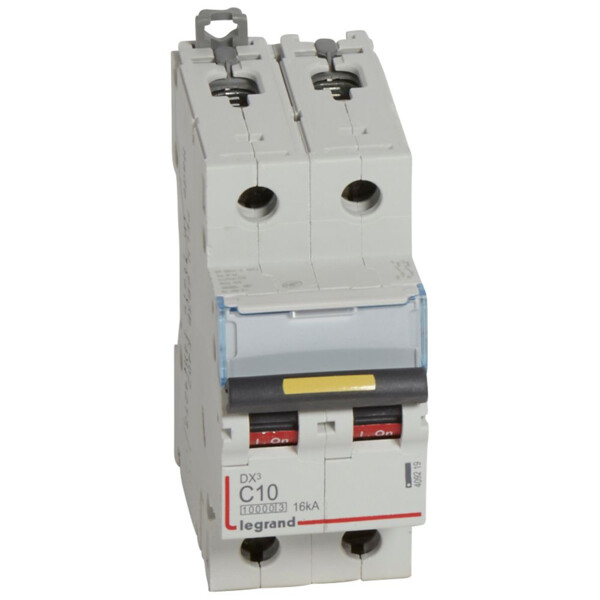 Disjoncteur dx³ 10000-vis/vis-2p-230/400v~-10a-16ka-courbe c-protect départ - Legrand - 409219