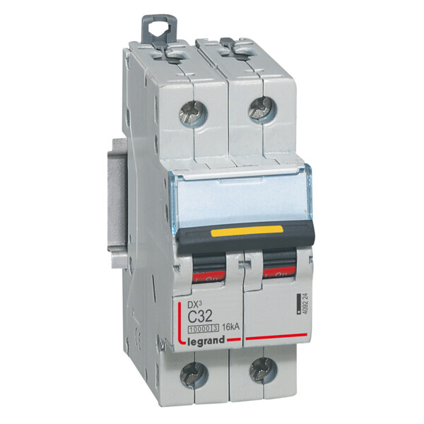 Disjoncteur dx³ 10000-vis/vis-2p-230/400v~-32a-16ka-courbe c-protect départ - Legrand - 409224