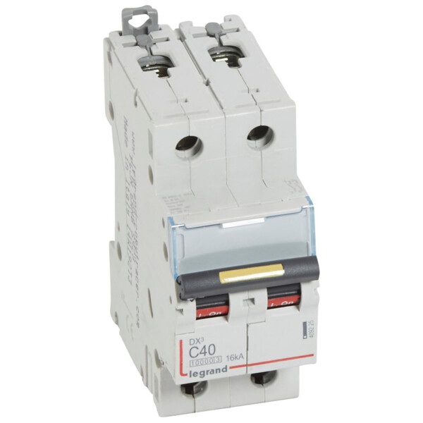Disjoncteur dx³ 10000-vis/vis-2p-230/400v~-40a-16ka-courbe c-protect départ - Legrand - 409225