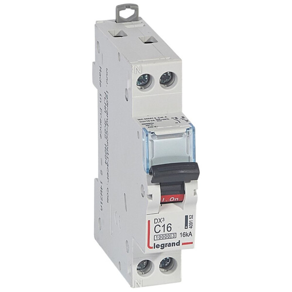 Disjoncteur dx³ 10000-vis/vis-u+n-230v~-16a-16ka-courbe c-protect départ - Legrand - 409152