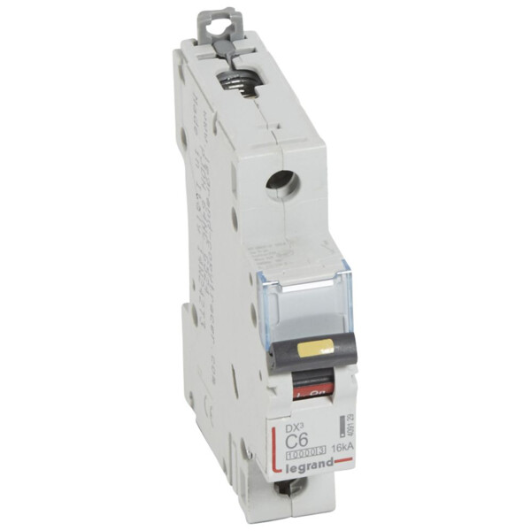Disjoncteur dx³ 10000-vis/vis-1p-230/400v~-6a-16ka-courbe c-protect départ - Legrand - 409129