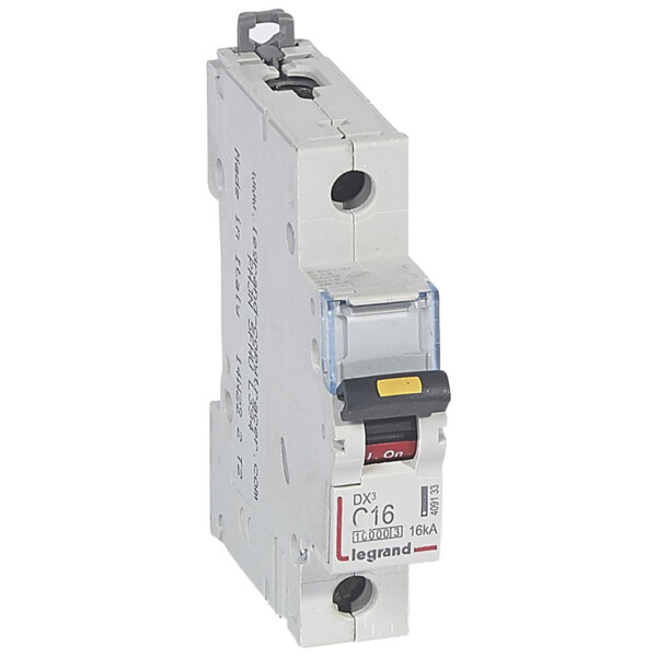 Disjoncteur dx³ 10000-vis/vis-1p-230/400v~-16a-16ka-courbe c-protect départ - Legrand - 409133