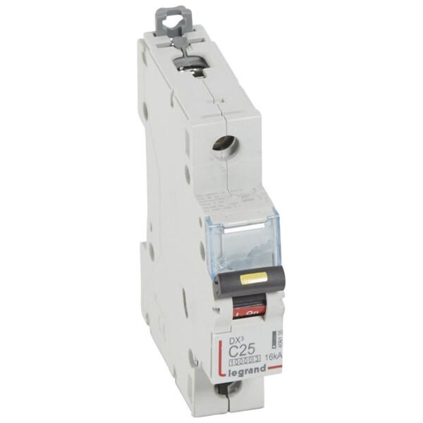 Disjoncteur dx³ 10000-vis/vis-1p-230/400v~-25a-16ka-courbe c-protect départ - Legrand - 409135