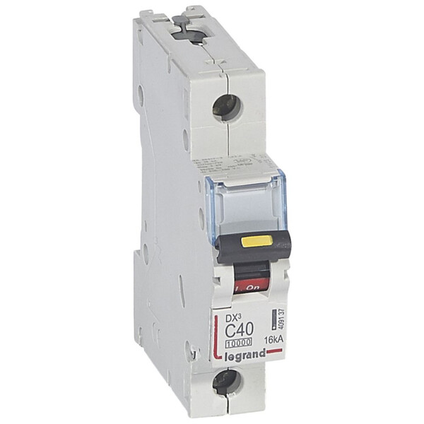 Disjoncteur dx³ 10000-vis/vis-1p-230/400v~-40a-16ka-courbe c-protect départ - Legrand - 409137