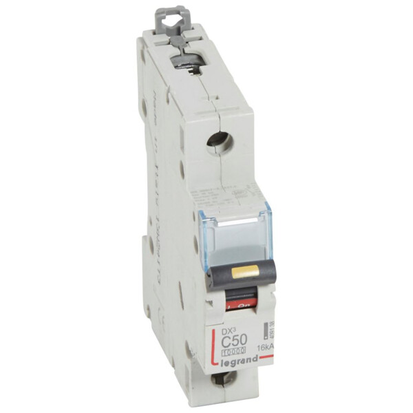 Disjoncteur dx³ 10000-vis/vis-1p-230/400v~-50a-16ka-courbe c-protect départ - Legrand - 409138