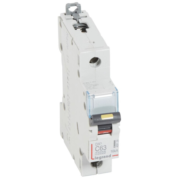 Disjoncteur dx³ 10000-vis/vis-1p-230/400v~-63a-16ka-courbe c-protect départ - Legrand - 409139