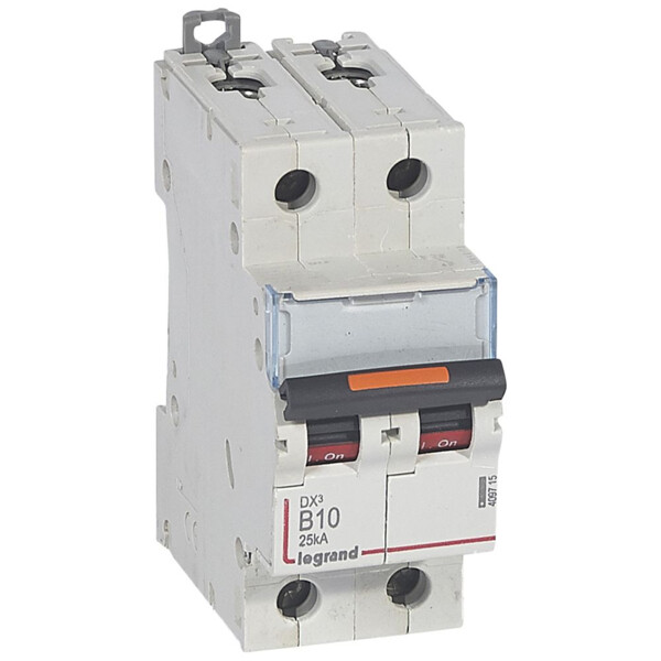 Disjoncteur dx³-vis/vis-2p-230/400v~-10a-25ka-courbe b-prot.départ-peigne hx³ trad 2p - Legrand - 409715