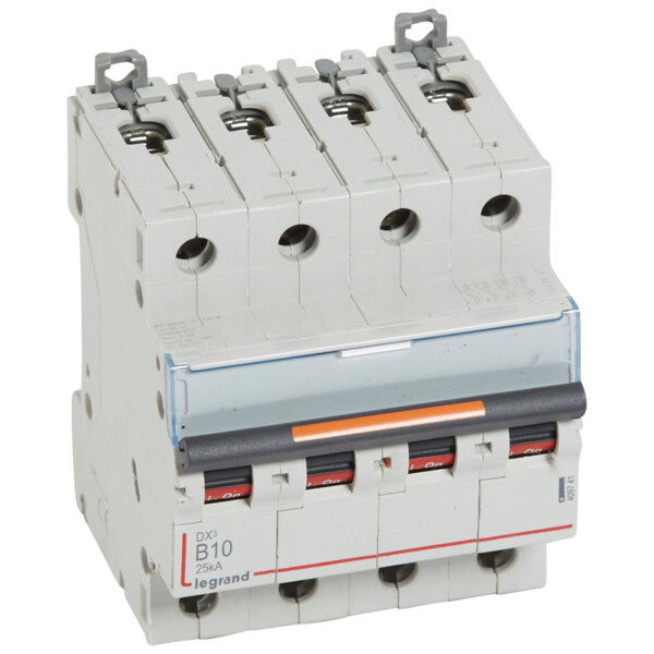 Disjoncteur dx³-vis/vis-4p-400v~-10a-25ka-courbe b-prot.départ-peigne hx³ trad 4p - Legrand - 409741