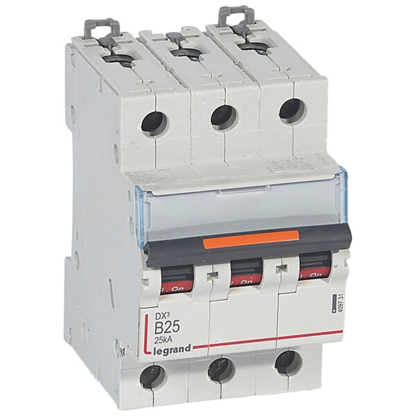 Disjoncteur dx³-vis/vis-3p-400v~-25a-25ka-courbe b-prot.départ-peigne hx³ trad 3p - Legrand - 409731