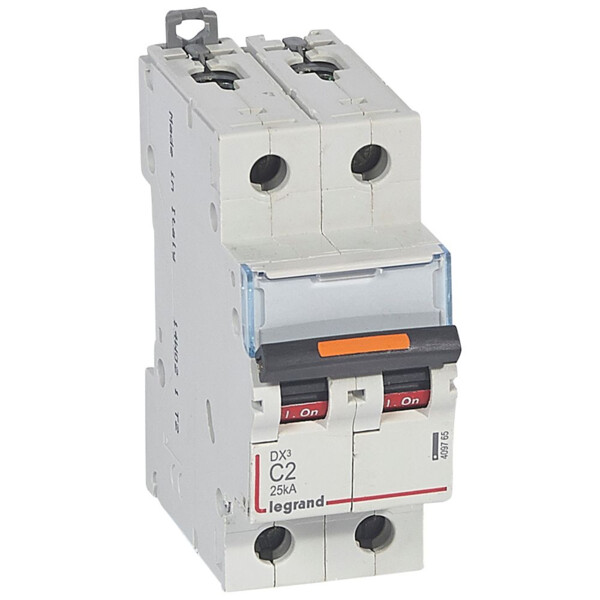 Disjoncteur dx³-vis/vis-2p-230/400v~-2a-25ka-courbe c-protect départ - Legrand - 409765
