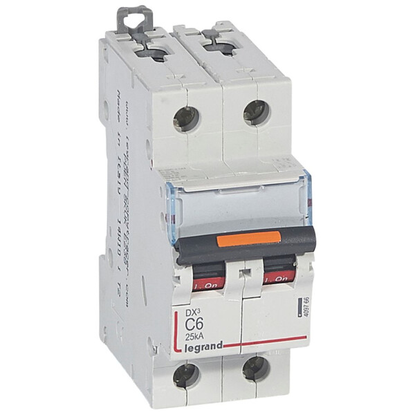 Disjoncteur dx³-vis/vis-2p-230/400v~-6a-25ka-courbe c-protect départ - Legrand - 409766