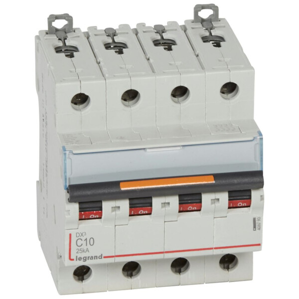 Disjoncteur dx³-vis/vis-4p-400v~-10a-25ka-courbe c-protect départ - Legrand - 409793