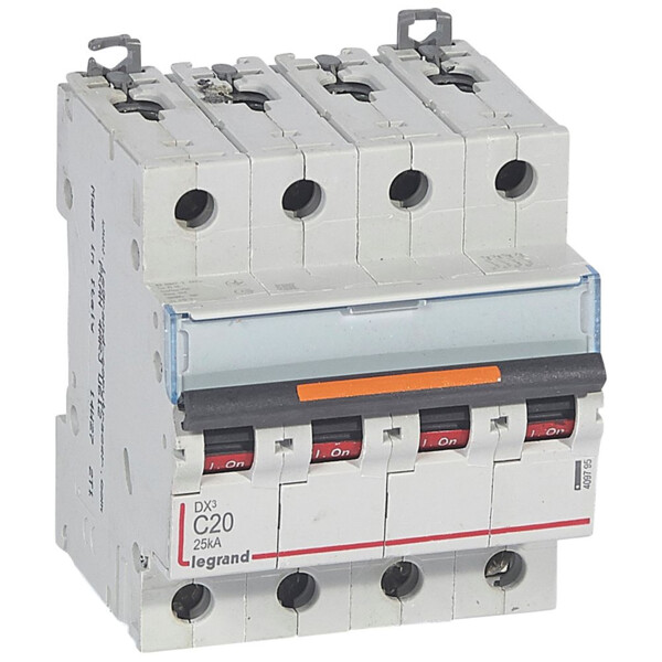 Disjoncteur dx³-vis/vis-4p-400v~-20a-25ka-courbe c-protect départ - Legrand - 409795