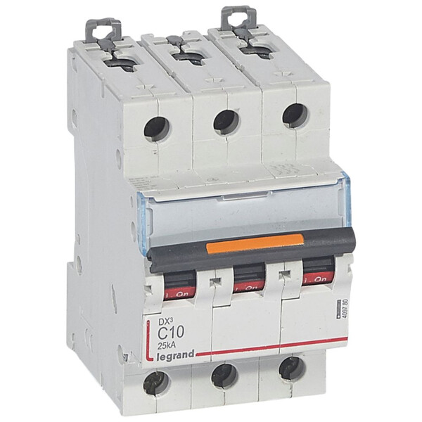 Disjoncteur dx³-vis/vis-3p-400v~-10a-25ka-courbe c-protect départ - Legrand - 409780