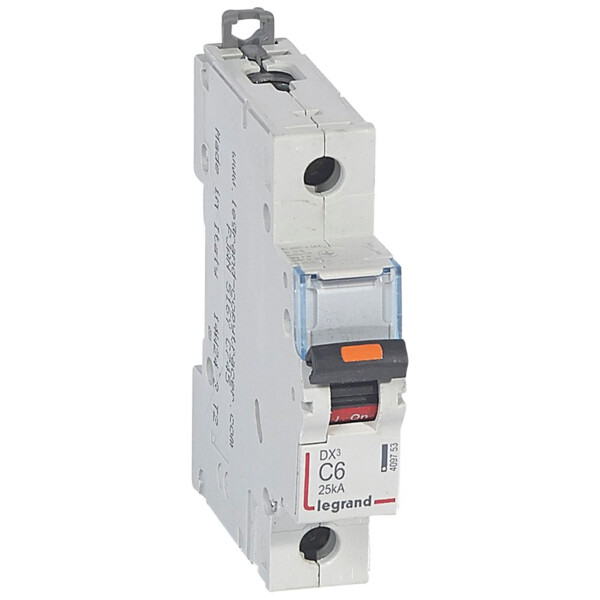 Disjoncteur dx³-vis/vis-1p-230/400v~-6a-25ka-courbe c-protect départ - Legrand - 409753