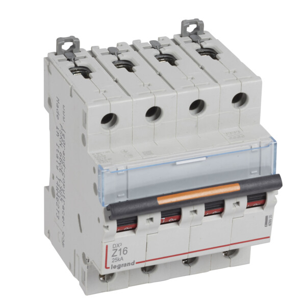 Disjoncteur dx³ 25 ka - courbe z - 4p 400v~- 16 a - vis/vis - 3 modules - Legrand - 409935