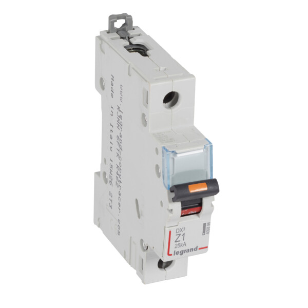 Disjoncteur dx³ 25 ka - courbe z - 1p 230/400v~- 1 a - vis/vis - 1 module - Legrand - 409896
