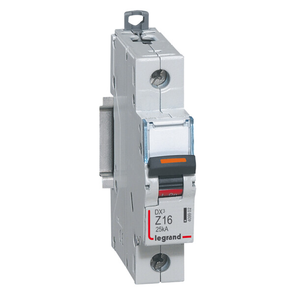Disjoncteur dx³ 25 ka - courbe z - 1p 230/400v~- 16 a - vis/vis - 1 module - Legrand - 409902