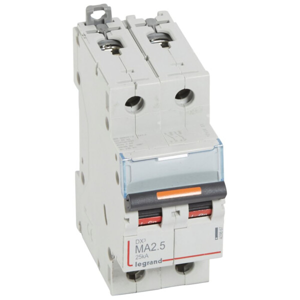 Disjoncteur dx³ ma-vis/vis-2p-230/400v~-2,5a-25ka-magnétique seul-protect départ - Legrand - 409867