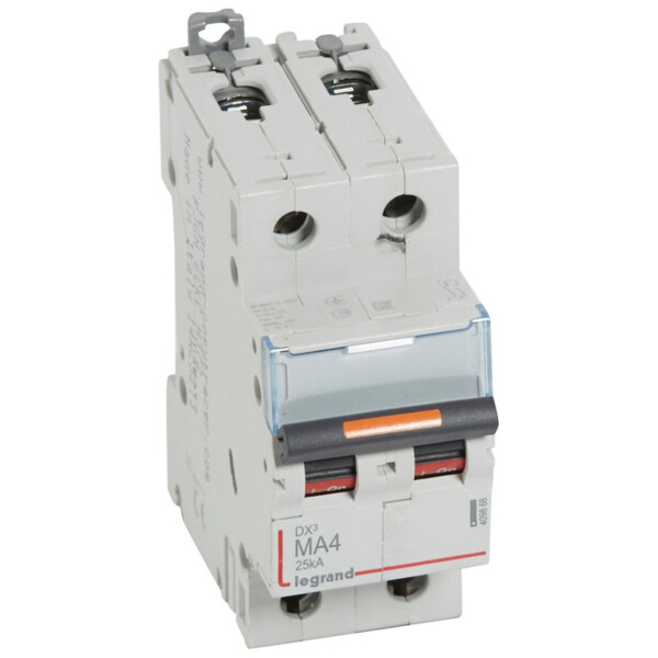 Disjoncteur dx³ ma-vis/vis-2p-230/400v~-4a-25ka-magnétique seul-protect départ - Legrand - 409868