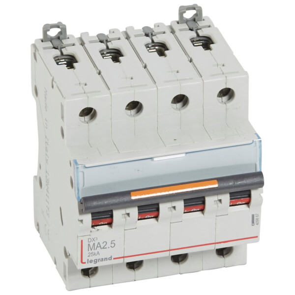 Disjoncteur dx³ ma-vis/vis-4p-400v~-2,5a-25ka-magnétique seul-protect départ - Legrand - 409887