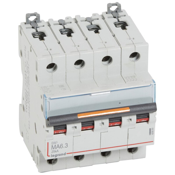 Disjoncteur dx³ ma-vis/vis-4p-400v~-6,3a-25ka-magnétique seul-protect départ - Legrand - 409889