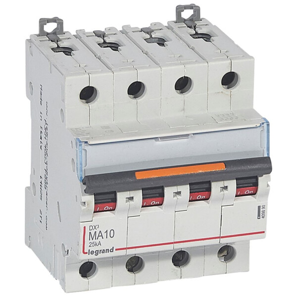 Disjoncteur dx³ ma-vis/vis-4p-400v~-10a-25ka-magnétique seul-protect départ - Legrand - 409890