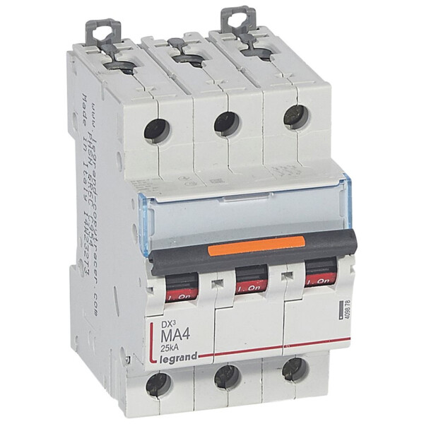 Disjoncteur dx³ ma-vis/vis-3p-400v~-4a-25ka-magnétique seul-protect départ - Legrand - 409878