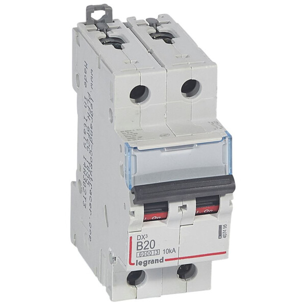 Disjoncteur dx³ 6000 -vis/vis- 2p-230/400v~ -20a-10ka - courbe b - protect départ - Legrand - 407495