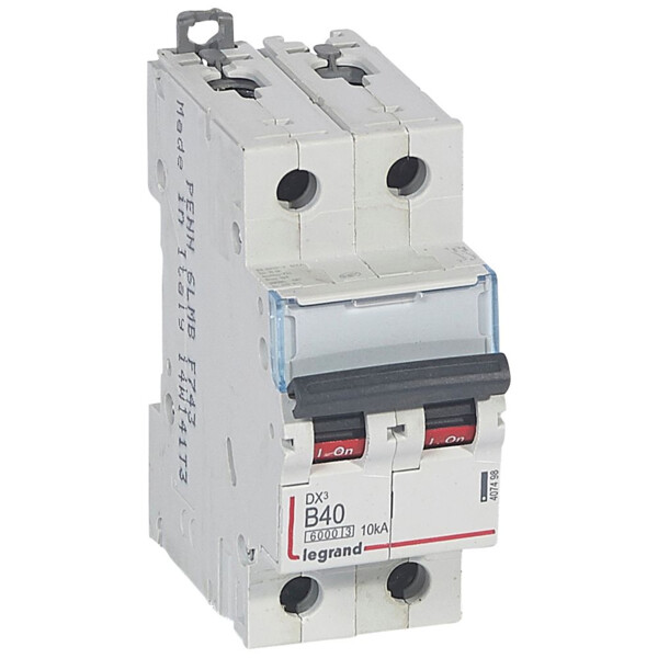 Disjoncteur dx³ 6000 -vis/vis- 2p-230/400v~ -40a-10ka - courbe b - protect départ - Legrand - 407498