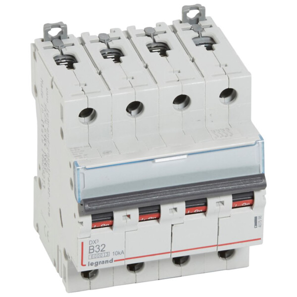 Disjoncteur dx³ 6000 -vis/vis- 4p- 400v~ - 32a-10ka - courbe b - protect départ - Legrand - 407598