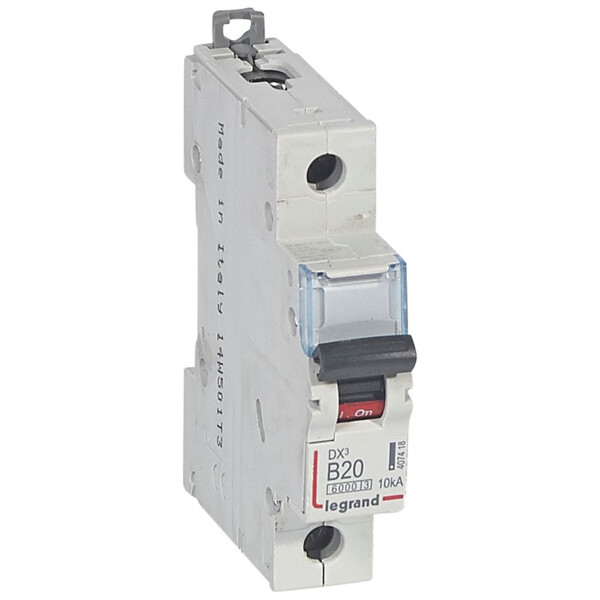Disjoncteur dx³ 6000 -vis/vis- 1p-230/400v~ -20a-10ka - courbe b - protect départ - Legrand - 407418