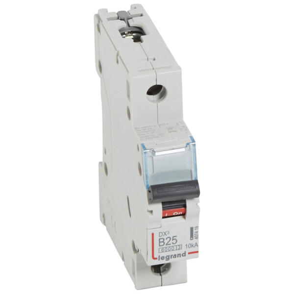 Disjoncteur dx³ 6000 -vis/vis- 1p-230/400v~ -25a-10ka - courbe b - protect départ - Legrand - 407419
