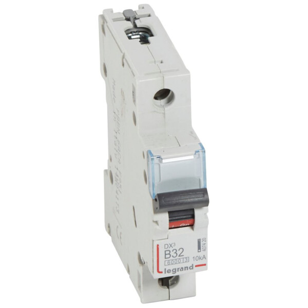 Disjoncteur dx³ 6000 -vis/vis- 1p-230/400v~ -32a-10ka - courbe b - protect départ - Legrand - 407420