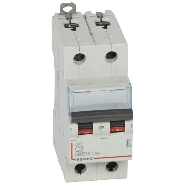 Disjoncteur dx³ 6000 -vis/vis- 2p-230/400v~ -3a-10ka - courbe c - protect départ - Legrand - 407778