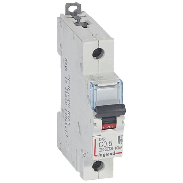 Disjoncteur dx³ 6000 -vis/vis- 1p-230/400v~ -0,5a-10ka - courbe c - protect départ - Legrand - 407645