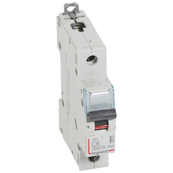 Disjoncteur dx³ 6000 -vis/vis- 1p-230/400v~ -6a-10ka - courbe c - protect départ - Legrand - 407650